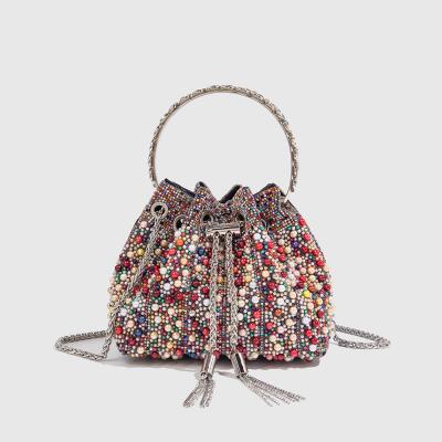 Wholesale Pearl & Rhinestone Evening Bucket Bag - Formal Clutch